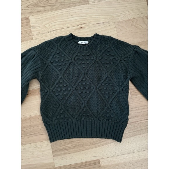 Splendid Leonie Bobble Sweater Balloon Sleeves Speckle Green Size XS Cotton Wool - Picture 9 of 12